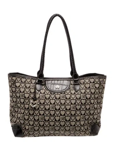 Pre-owned Brighton Canvas Shoulder Bag In Grey