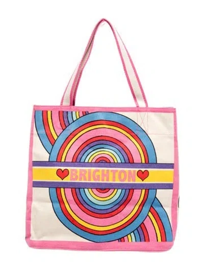 Pre-owned Brighton Canvas Shoulder Bag In Neutrals