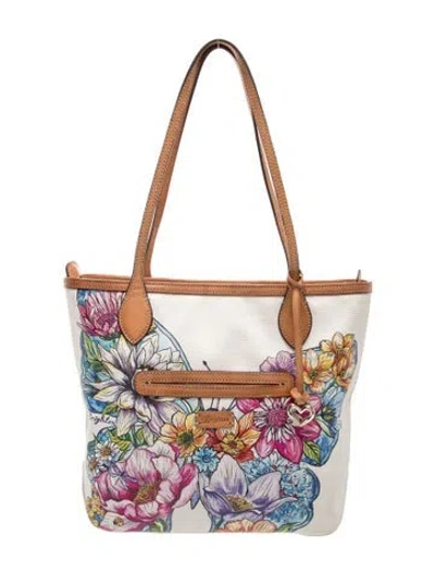Pre-owned Brighton Canvas Shoulder Bag In Neutrals