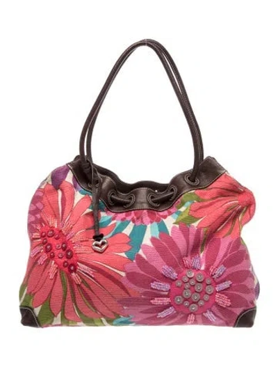 Pre-owned Brighton Canvas Shoulder Bag In Pink