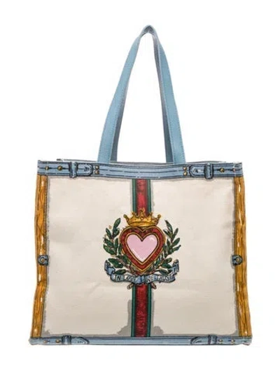 Pre-owned Brighton Canvas Top Handle Bag In Neutral