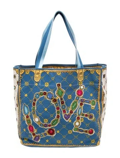 Pre-owned Brighton Canvas Tote In Blue