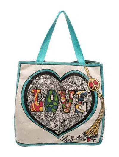 Pre-owned Brighton Canvas Tote In Blue