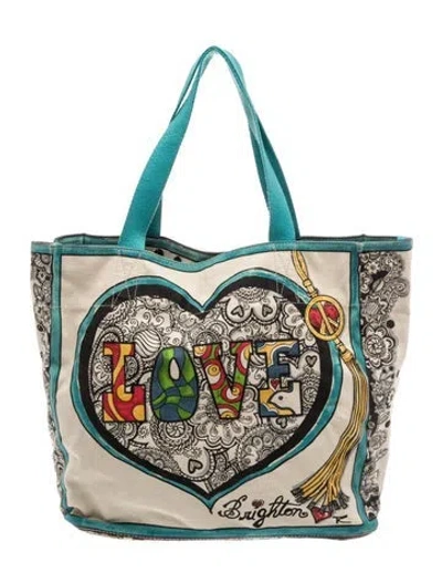 Pre-owned Brighton Canvas Tote In Blue
