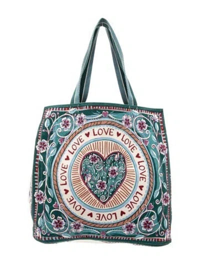 Pre-owned Brighton Canvas Tote In Blue