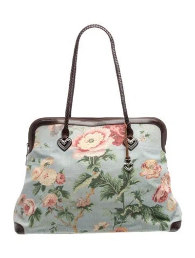 Pre-owned Brighton Canvas Tote In Blue