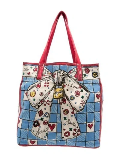 Pre-owned Brighton Canvas Tote In Blue