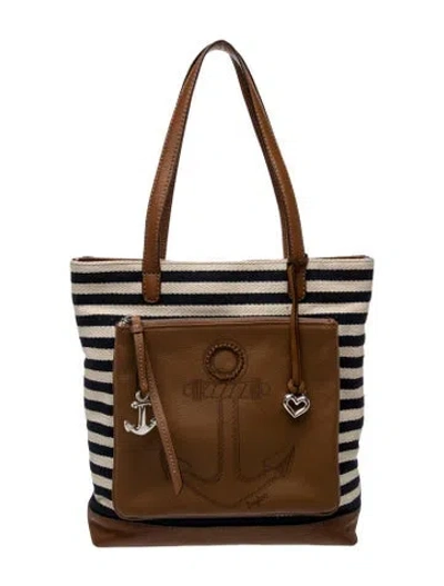 Pre-owned Brighton Canvas Tote In Brown