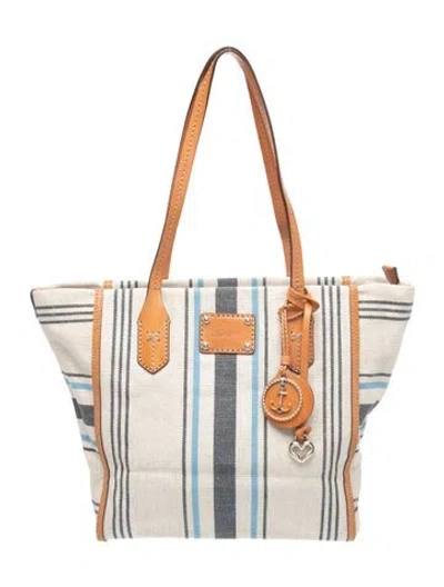 Pre-owned Brighton Canvas Tote In Neutrals