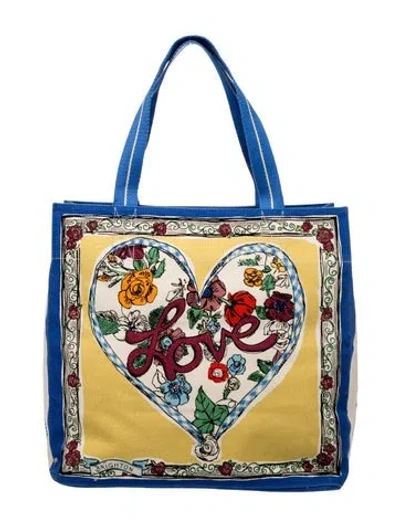 Pre-owned Brighton Canvas Tote In Neutrals