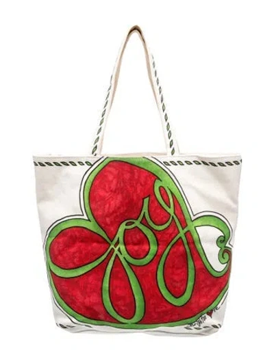 Pre-owned Brighton Canvas Tote In Red