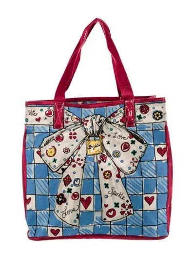 Pre-owned Brighton Canvas Tote W/ Tags In Blue