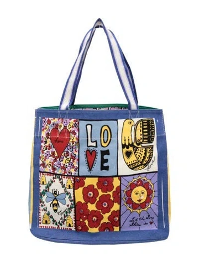 Pre-owned Brighton Canvas Tote W/ Tags In Blue