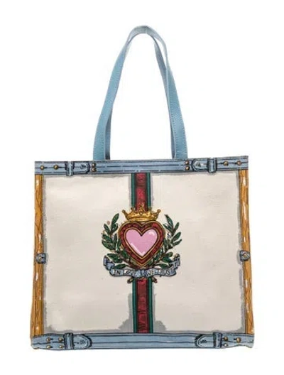 Pre-owned Brighton Canvas Tote W/ Tags In Neutral