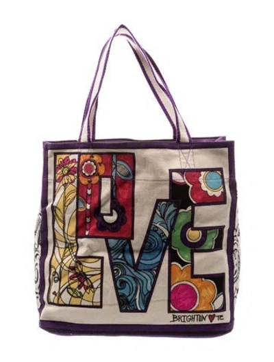 Pre-owned Brighton Canvas Tote W/ Tags In Neutrals