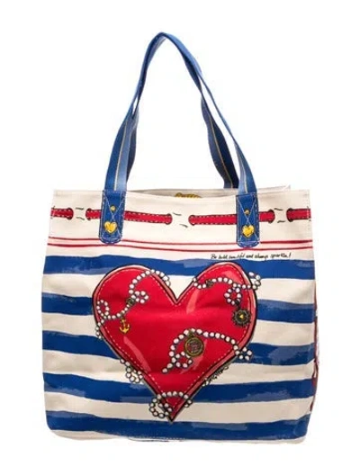 Pre-owned Brighton Canvas Tote W/ Tags In Neutrals
