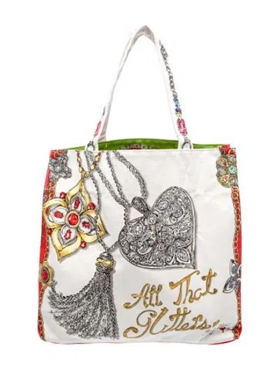 Pre-owned Brighton Canvas Tote W/ Tags In Red