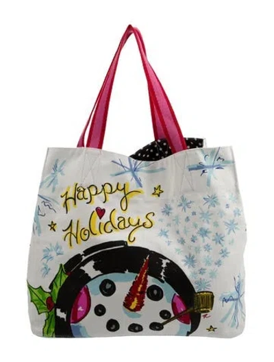 Pre-owned Brighton Canvas Tote In White