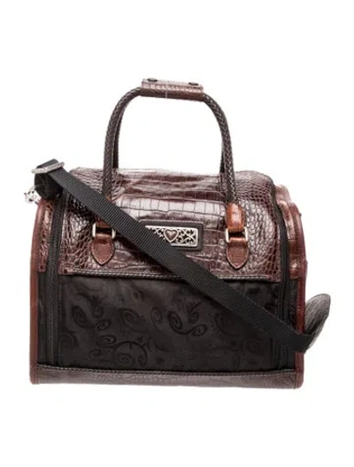 Pre-owned Brighton Canvas Weekender Bag In Black