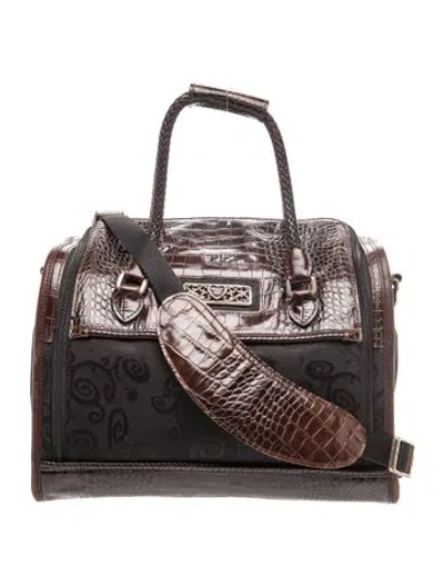 Pre-owned Brighton Canvas Weekender Bag In Black