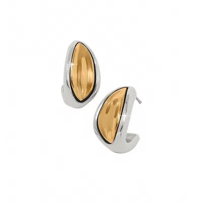 Brighton Cascade Two Tone Hoop Earrings In Silver/gold