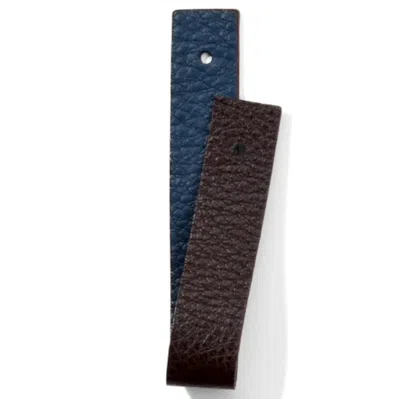 Brighton Christo Cuff Narrow Leather Strap In Chocolate & Navy In Pink
