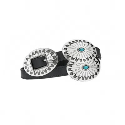 Brighton Concho Belt In Black In Metallic