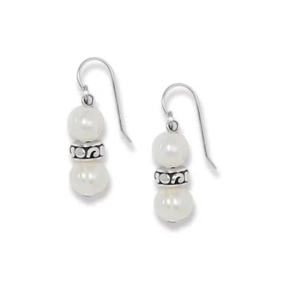Brighton Contempo Heart Pearl French Wire Earrings In Silver
