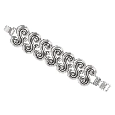 Brighton Contempo Moda Grand Wide Scroll Bracelet In Silver In Metallic