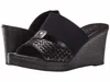 Brighton Delta Black Brown Leather Wedge Sandal In Black/brown Mix In Multi