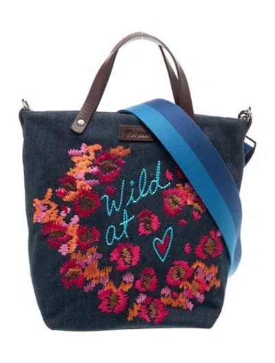 Pre-owned Brighton Denim Crossbody Bag In Blue