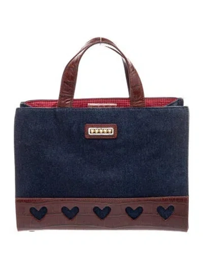 Pre-owned Brighton Denim Top Handle Bag In Blue