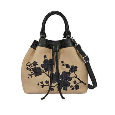 Brighton Elise Embroidered Drawstring Bag In Black