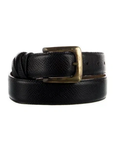 Pre-owned Brighton Embossed Leather Belt In Black