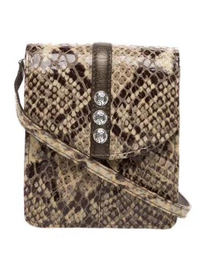 Pre-owned Brighton Embossed Leather Crossbody Bag In Multi