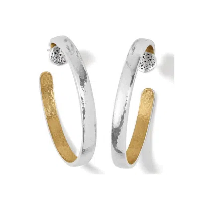 Brighton Ferrara Entrata Medium Hoop Earrings In Silver
