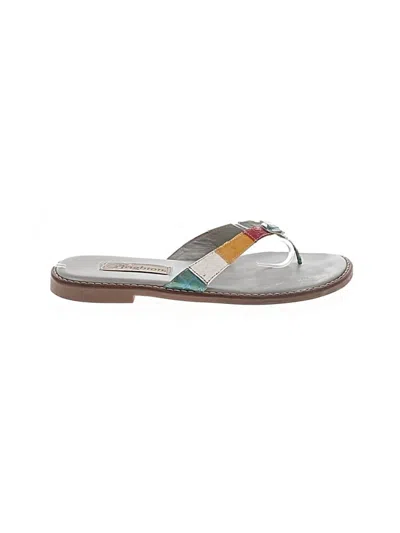 Pre-owned Brighton Flip Flops In Silver