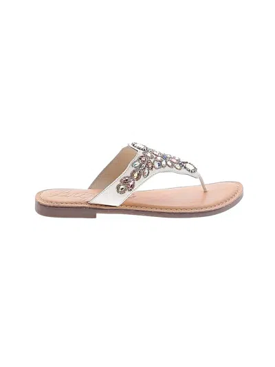 Pre-owned Brighton Flip Flops In Silver