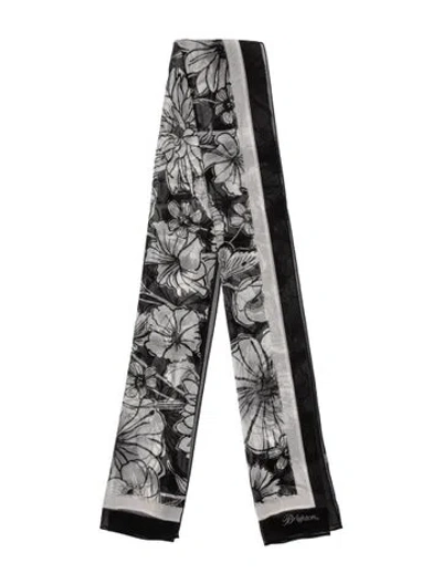 Pre-owned Brighton Floral Print Scarf In Black