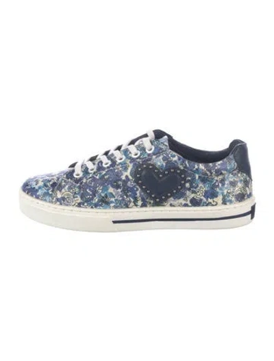 Pre-owned Brighton Floral Print Sneakers In Blue