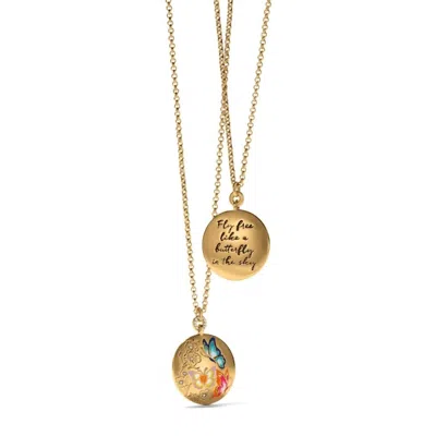 Brighton Garden's Splendour Butterfly Necklace In Multi In Metallic