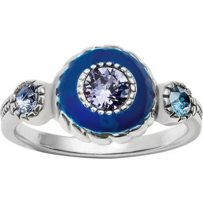 Brighton Halo Eclipse Ring In Silver-blue In Multi