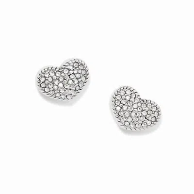 Brighton Illumina Heart Posts In Silver In Metallic