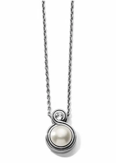 Brighton Infinity Pearl Necklace In Silver In Metallic