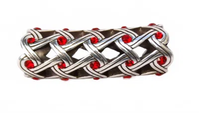 Brighton Interlace Long Bead In Red In Metallic
