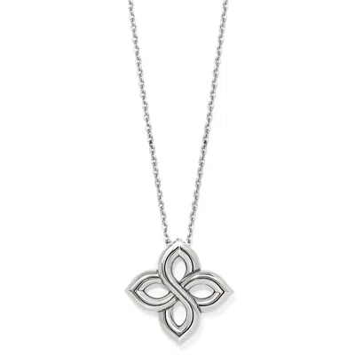 Brighton Interlok Floral Knot Necklace In Silver