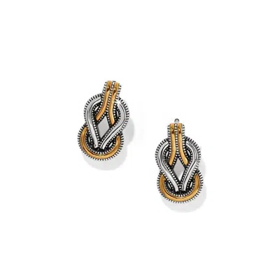 Brighton Interlok Harmony Two Tone Post Earrings In Gold-silver