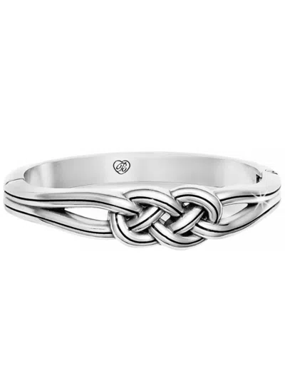 Brighton Interlok Hinged Bangle In Silver