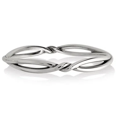 Brighton Interlok Twist Bangle In Silver