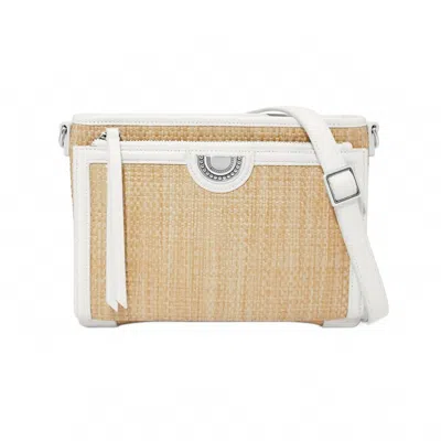 Brighton Jordyn Women's Straw Cross Body Organizer In Natural-white In Multi